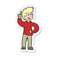 sticker of a cartoon man with idea