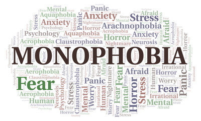 Fototapeta premium Monophobia word cloud.
