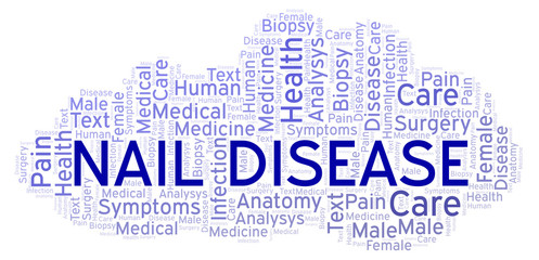 Obraz premium Nail Disease word cloud.