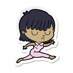 sticker of a cartoon woman