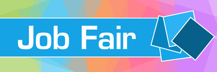 Job Fair Colorful Squares Texture Blue 