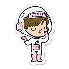sticker of a cartoon astronaut woman