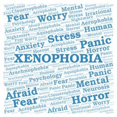Fototapeta premium Xenophobia word cloud.