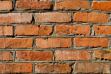 old red brick wall background
