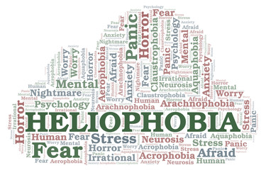 Obraz premium Heliophobia word cloud.