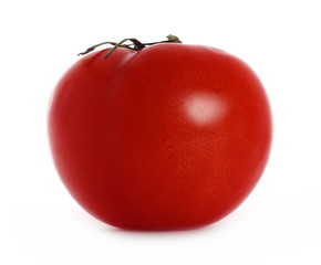 Fresh ripe red tomato isolated on white background