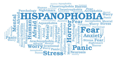 Obraz premium Hispanophobia word cloud.