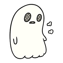 cartoon of a kawaii cute ghost