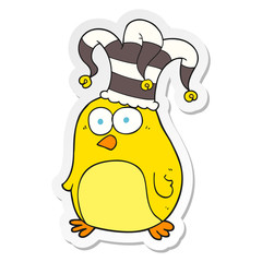 sticker of a cartoon funny bird