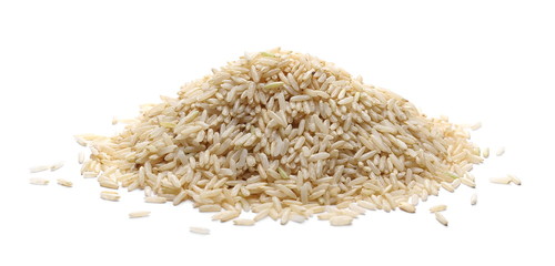 Integral long rice pile isolated on white background
