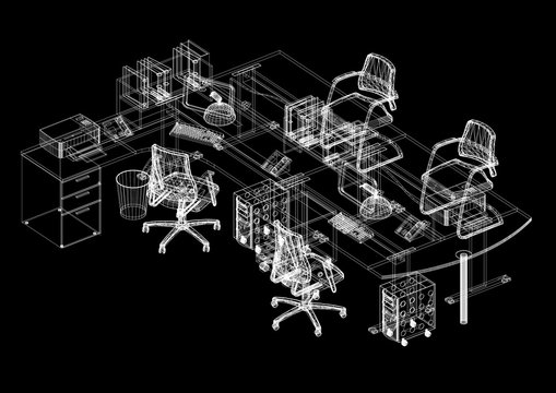 Office Design Architect Blueprint 