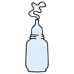 quirky hand drawn cartoon glass bottled potion