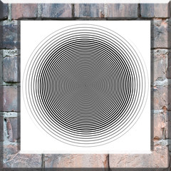 Illustration of psychedelic type, 3d spiral to create an optical illusion with black and white stripes. Rotation in the tunnel with the effect of movement, in the frame. Creating mood, puzzles, magic