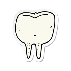 sticker of a cartoon tooth