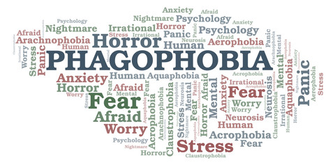 Obraz premium Phagophobia word cloud.