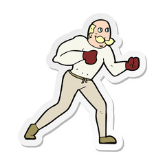 sticker of a cartoon retro boxer man