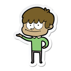 sticker of a happy cartoon man