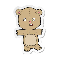 sticker of a cartoon dancing teddy bear