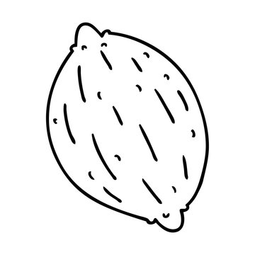 recommend clip art: line drawing of a single walnut