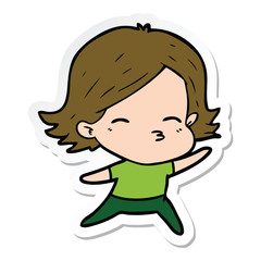 sticker of a cartoon woman