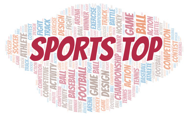 Fototapeta premium Sports Top word cloud.