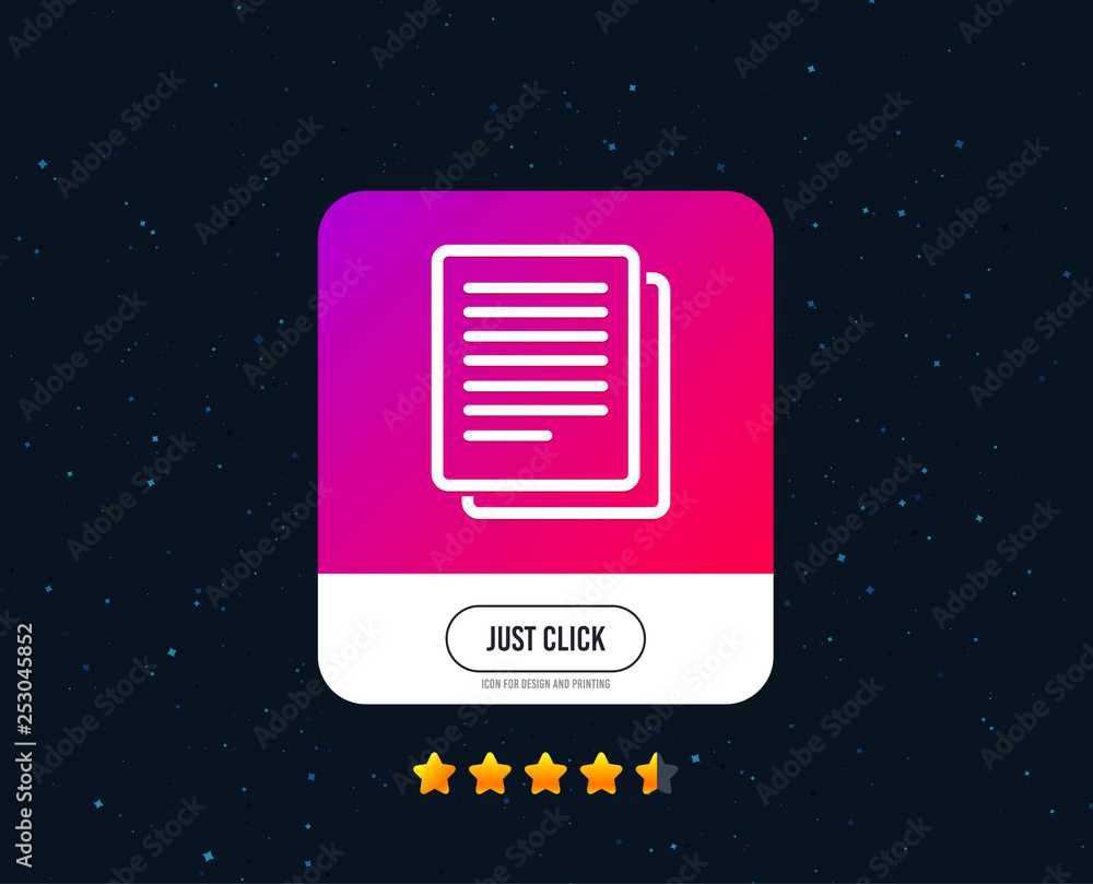 Poster copy file sign icon. duplicate document symbol. web or internet icon design. rating stars. just clic