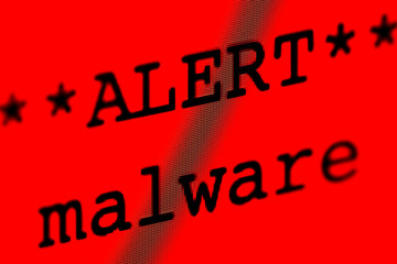 Computer screen with malware alert.