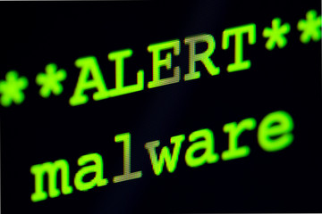 Computer screen with malware alert.