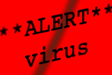 Computer screen with virus alert.
