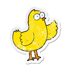 retro distressed sticker of a cartoon bird