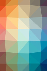 Illustration of abstract Blue, Orange, Yellow vertical low poly background. Beautiful polygon design pattern.