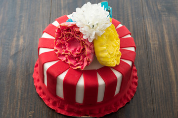 easter eggs in a basket cake