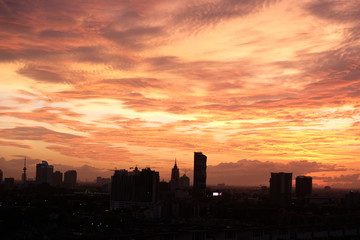 Fototapeta na wymiar Sunset over Jakarta
