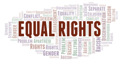 Fototapeta premium Equal Rights - type of discrimination - word cloud.