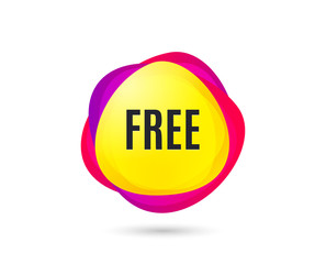 Free symbol. Special offer sign. Sale. Gradient sales tag. Abstract shopping banner. Template for design. Vector