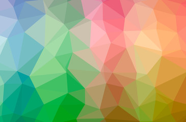 Fototapeta na wymiar Illustration of abstract Green, Orange horizontal low poly background. Beautiful polygon design pattern.