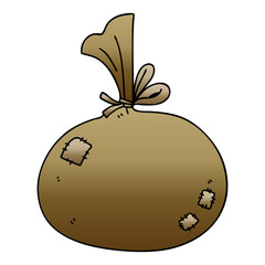 quirky gradient shaded cartoon sack