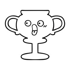 line drawing cartoon trophy