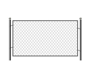 Realistic metal chain link fence.