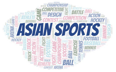 Fototapeta premium Asian Sports word cloud.