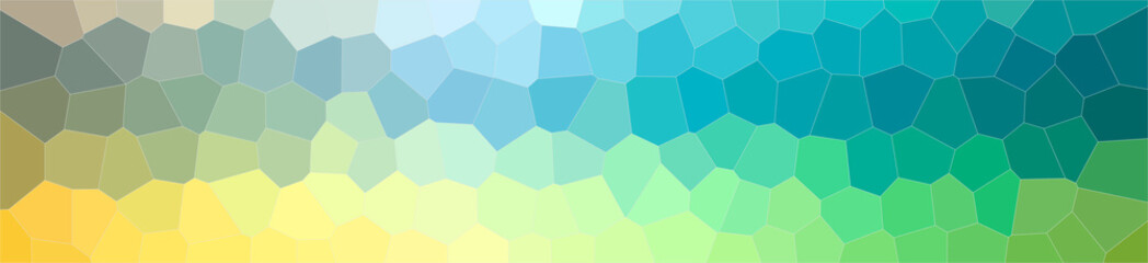 Abstract illustration of blue and green Middle size Hexagon background