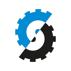 S letter logo icon for industrial business.