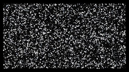Silver polka dot small confetti on black background