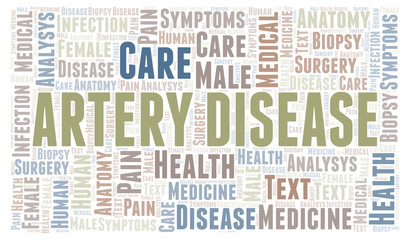 Obraz premium Artery Disease word cloud.