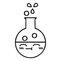 line drawing cartoon test tube