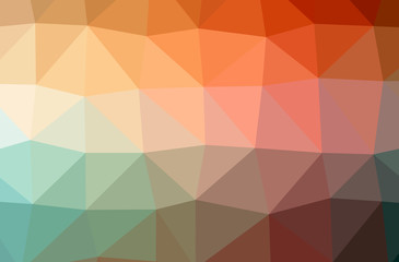 Illustration of abstract Green, Orange horizontal low poly background. Beautiful polygon design pattern.