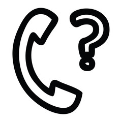 telephone handset with question mark icon