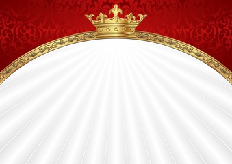 decorative background with crown and golden ornaments