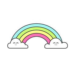 Cute rainbow kids colorful illustration. Vector isolated.