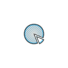pie chart icon line design. Business icon vector illustration design